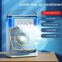 Imagem de Frescor sob medida: Ventilador Portátil de Mesa Mini Ar Condicionado Umidificador Climatizador Led Água e Gelo.