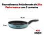Imagem de Frigideira 24cm Com Tampa De Vidro Alumi-Aço linha PREMIUM J4TECH Alumínio Antiaderente Ultra Resistente Verde Esmeralda 