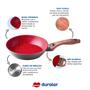 Imagem de Frigideira C Tampa Cerâmica Antiaderente Indução N22 Fogão Cooktop Vermelho Duralar