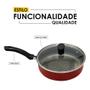 Imagem de Frigideira com Tampa de Vidro Enjoy Reta 20cm para fazer alimentos comidas desing moderno panela cozinha grelhar casa cozinhar