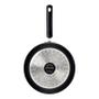 Imagem de Frigideira funda tramontina mônaco induction em alumínio com revestimento interno e externo antiaderente starflon premium preto com tampa 24 cm 2,7 l
