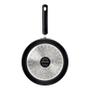 Imagem de Frigideira funda tramontina mônaco induction em alumínio com revestimento interno e externo antiaderente starflon premium preto com tampa 24 cm 2,7 l
