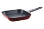 Imagem de Frigideira Grill com Revestimento cerâmico - 28 cm - Diagonal 34 cm - 3,3 L - Cor: vermelho