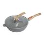 Frigideira Indução Forno e Fogão Antiaderente Revestimento Mármore Cerâmico 28cm Cinza - MGC Imagem de Frigideira Indução Forno e Fogão Antiaderente Revestimento Mármore Cerâmico 28cm Cinza