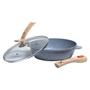 Frigideira Indução Forno e Fogão Antiaderente Revestimento Mármore Cerâmico 28cm Cinza - MGC Imagem de Frigideira Indução Forno e Fogão Antiaderente Revestimento Mármore Cerâmico 28cm Cinza