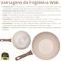 Imagem de Frigideira Wok Funda 28cm Antiaderente Cerâmica Fundo Indução Premium