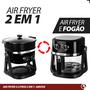 Imagem de Fritadeira Air Fryer Elétrico 5L 1500W Saudável Sem Óleo C/ Função Fogão + Panela Antiaderente Amvox