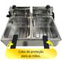 Imagem de Fritadeira Elétrica Industrial 2 Cubas 14 Litros Inox Profissional até 300ºC até 3000W