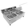 Imagem de Fritadeira Elétrica Industrial Dupla 10 L Aço Inox 110V - 5000W ou 220V - 6000W