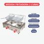 Imagem de Fritadeira Industrial Inox à Gás Baixa Pressão 2 Cubas com Cesto Cefaz