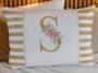 Imagem de Fronha Capa de Travesseiro Alfabeto Listrado Glitter Iniciais A a Z