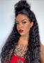 Imagem de Front lace lacewig cacheada afro 80cm biovegetal preta natural