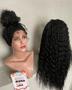 Imagem de Front lace lacewig cacheada afro 80cm biovegetal preta natural