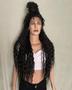 Imagem de Front lace lacewig cacheada afro 80cm biovegetal preta natural