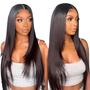 Imagem de Front Lace Wig Cabelo Liso Longo Fibra Orgânica C/ Baby Hair