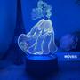 Imagem de Frozen Princess Anna Elsa Olaf 3D LED Night Light Acrílico Ilusão Candeeiro De Mesa Crianças