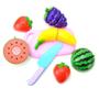 Imagem de Fruta de Brinquedo Com tiras autocolantes Comidinha Para Cortar Educativo Alimentos  Vegetais Reutilizável