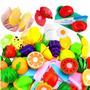 Imagem de Frutas e legumes comidinhas crec crec faca tabua p/ cortar brinquedo de cozinha