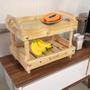 Imagem de Fruteira 2 Andares Rustica de Mesa 2 em 1 em Madeira Mdf