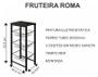 Imagem de Fruteira de Chão Cozinha Montada Aço Cobre Tampo Branco Cesto Preto Roma