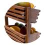 Imagem de Fruteira de Madeira Modelo 3 Cestos  ou 3 andares Suporte Frutas Quitanda Mesa Balcão Pigmentada Imbuia