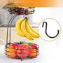 Imagem de Fruteira De Mesa Cesto De Fruta 2 Niveis Com Gancho Bananas