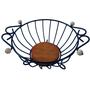 Imagem de Fruteira de mesa redonda ou oval de ferro e madeira utilidade e decoração de cozinhas, áreas, sitios