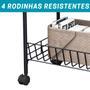 Imagem de Fruteira Mor com Rodas 4 Andares Aramada Prateleiras Multiuso