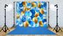 Imagem de Fundo Fotografico em Tecido Balão Azul e Dourado -150x170cm