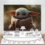Imagem de Fundo para Festa VV Baby Yoda - Feliz Aniversário (2,1x1,5m) - Star Wars