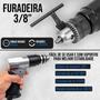 Imagem de Furadeira Chave De Impacto Pneumática Parafusadeira 3/8 Pol Com Acessórios 1700rpm Ferramenta Profissional Reversivel 