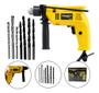 Imagem de Furadeira De Impacto 500W 3/8" 13mm Com Kit 7 Brocas Cor Amarelo 110v 05619 - Titanium