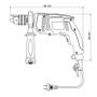 Imagem de Furadeira de impacto 600 w 1/2 tramontina para uso profissional empunhadura aux. velocidade variável e sistema de reversão