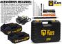 Imagem de Furadeira E Parafusadeira De Impacto 2 Baterias 2000mah 21v 3/8 Tb-21pkx The Black Tools Com Maleta E Acessorios