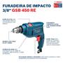 Imagem de Furadeira Industrial Impacto 3/8 Reversão 450W GSB 450RE + Estojo 30 Peças X-Line BOSCH