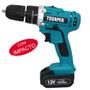 Imagem de Furadeira Parafusadeira com impacto 3/8 Bateria 12v Com Acessorios Tssaper TPA12i