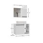 Imagem de Gabinete armario banheiro virtus 60cm + cuba soprepor + espelheira branco inteiro