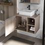 Imagem de Gabinete armario banheiro virtus 60cm + cuba soprepor + espelheira madeirado