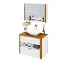 Imagem de Gabinete Armário Para Banheiro 70 cm Com Espelheira E Cuba Branco Naturalle Sea Shop JM