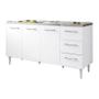 Imagem de Gabinete Balcão Para Pia de 160 Cm 3 Portas 3 Gavetas Branco