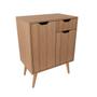 Imagem de Gabinete Banheiro para Cuba com 2 Portas e 1 Gaveta 80x60cm Pés Palito Amêndoa