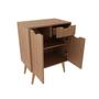 Imagem de Gabinete Banheiro para Cuba com 2 Portas e 1 Gaveta 80x60cm Pés Palito Amêndoa