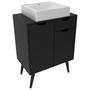 Imagem de Gabinete Com Cuba Para Banheiro BN3600x37 Preto Tecno Mobili
