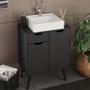 Imagem de Gabinete Com Cuba Para Banheiro BN3600x37 Preto Tecno Mobili