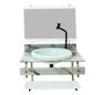 Imagem de Gabinete com cuba para banheiro de vidro itxx 70cm inox - mármore branco
