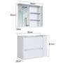 Imagem de Gabinete de Banheiro 80cm Estela com Espelheira 01 Gavetão e 1 Basculante Branco com Lavatório