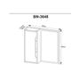 Imagem de Gabinete de Banheiro Balcão Suspenso BN3646 e Balcão c/ Rodízios BN3647 60cm e Armário c/ Espelho BN3648 60cm Branco - Tecno Mobili