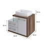 Gabinete de Banheiro com Cuba Aria 41 Wood 1 PT 2 GV Branco e Nogal - Compace Imagem de Gabinete de Banheiro com Cuba Aria 41 Wood 1 PT 2 GV Branco e Nogal