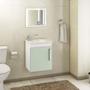 Imagem de Gabinete de Banheiro com Cuba e Espelheira 1 Porta 1 Prateleira Viena MGM Móveis Branco/Verde