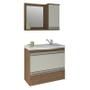 Imagem de Gabinete de Banheiro com Cuba e Espelheira Grecia 65cm Amendoa/Off White - MGM